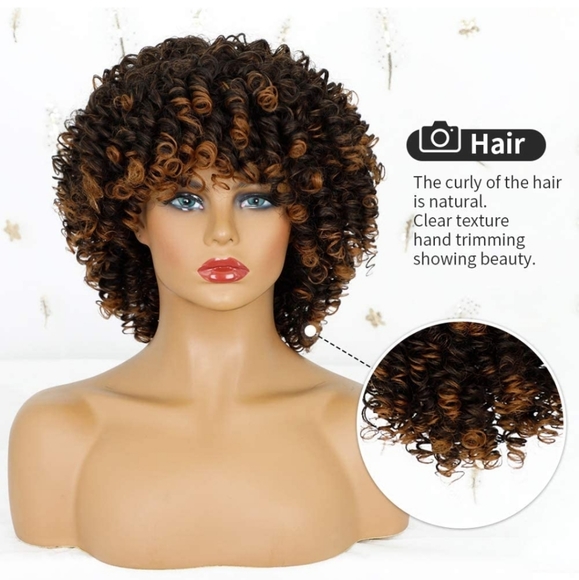 NEW 2 Tone Brown Synthetic Wig Shoulder Length main image 4